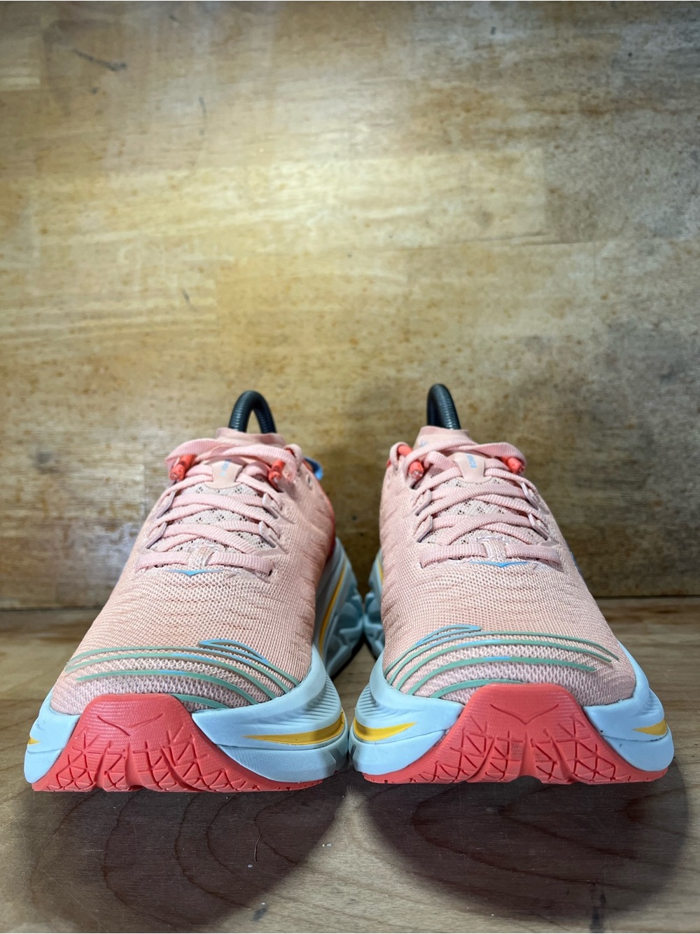 Hoka One One Bondi X Womens Size 7 Running Shoes Sneakers Camellia Peach Parfait - Picture 2 of 12